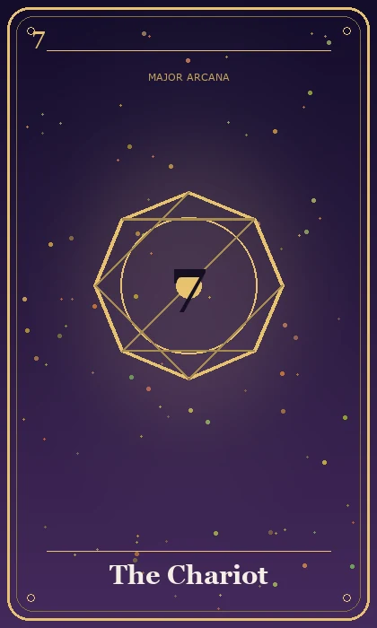 The Chariot Tarot card representing focused movement