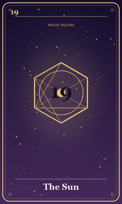 The Sun Tarot card representing clarity